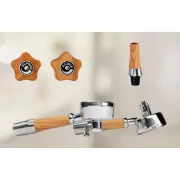 Ensemble poignées et levier en bois d'olivier pour machine rotative-1960