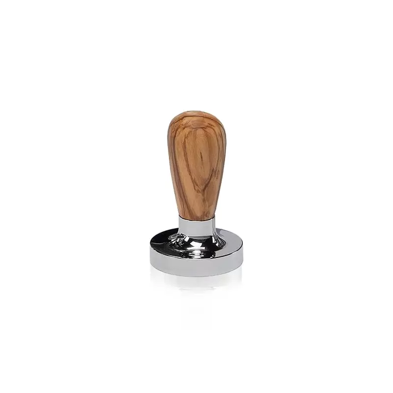 Tamper flat acier et bois d'olivier ø 58mm - ECM-2409