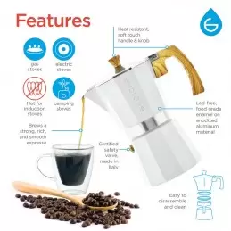 Cafetière italienne Milano Blanc 6 tasses (275ml) photo numéro 1