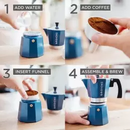 Cafetière italienne Milano Bleu 3 tasses (150ml) photo numéro 1