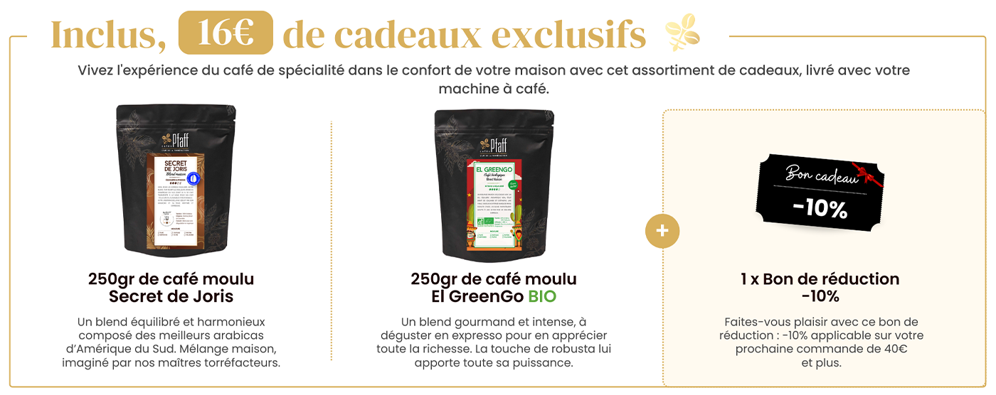 2x250g de cafés moulu + 1 bon de -10% sur votre prochaine commande