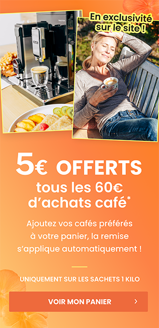 Offre 5 euros tout les 60 euros de café en kilo